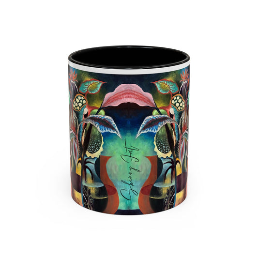 Flower print ceramic coffee mug 11 oz Hot beverage casual soup mug keep the street life alive with a morning cup of coffee graffiti style