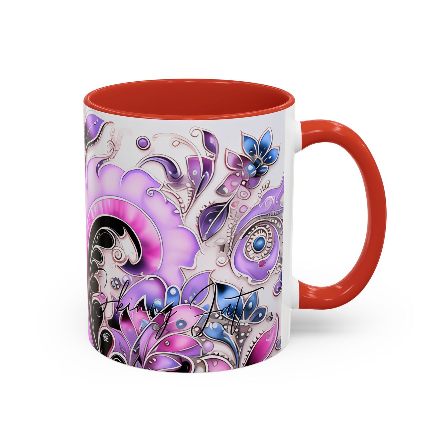 Coffee mug Paisley print ceramic Hot beverage casual soup cup keep the caffeine life alive with a morning drink of coffee regal style 11oz