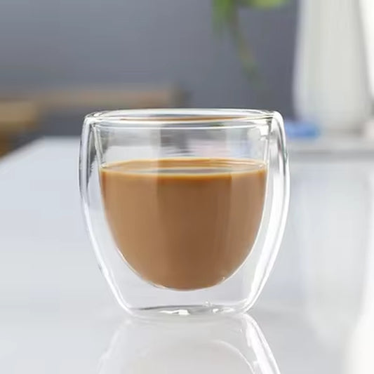 5 Sizes Double Wall Insulated Glass Cup Clear Espresso Coffee Mugs Handmade Beer Mug Tea Milk Glass Whiskey Glass Cups Drinkware