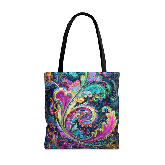 Artistic tote bag purple blue regal paisley inspired Watercolour design abstract art tote bag creative fashion gift for teen artist fashion