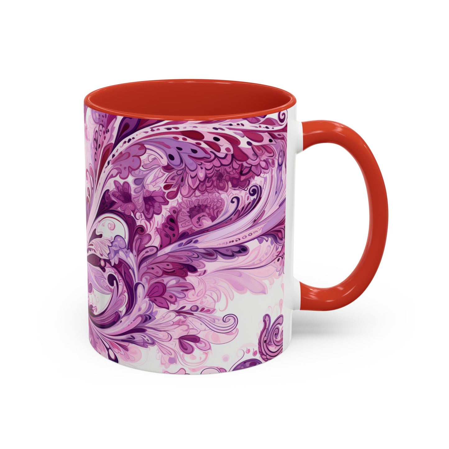 Coffee mug Paisley print ceramic Hot beverage casual soup cup keep the caffeine life alive with a morning drink of coffee regal style 11oz