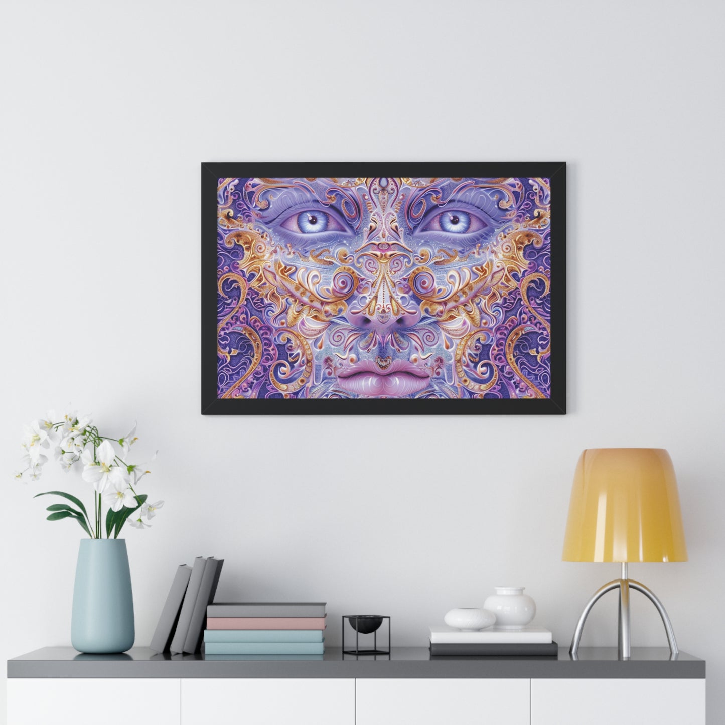 Mystical Eyes Framed Horizontal Poster - Decorative Wall Art for Home & Office