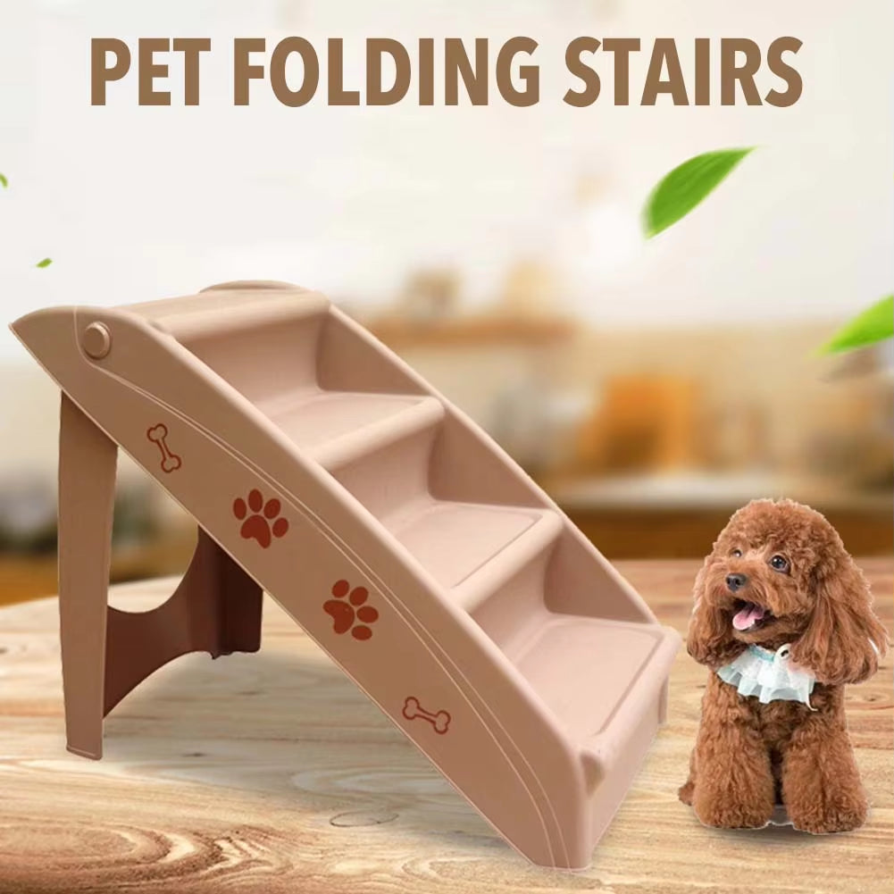 Pet Stairs Folding Pet Steps Nonslip 4-Step Pet Ladder for Indoor Dogs and Cats Dog Climbing Ladder Dog Slope Steps