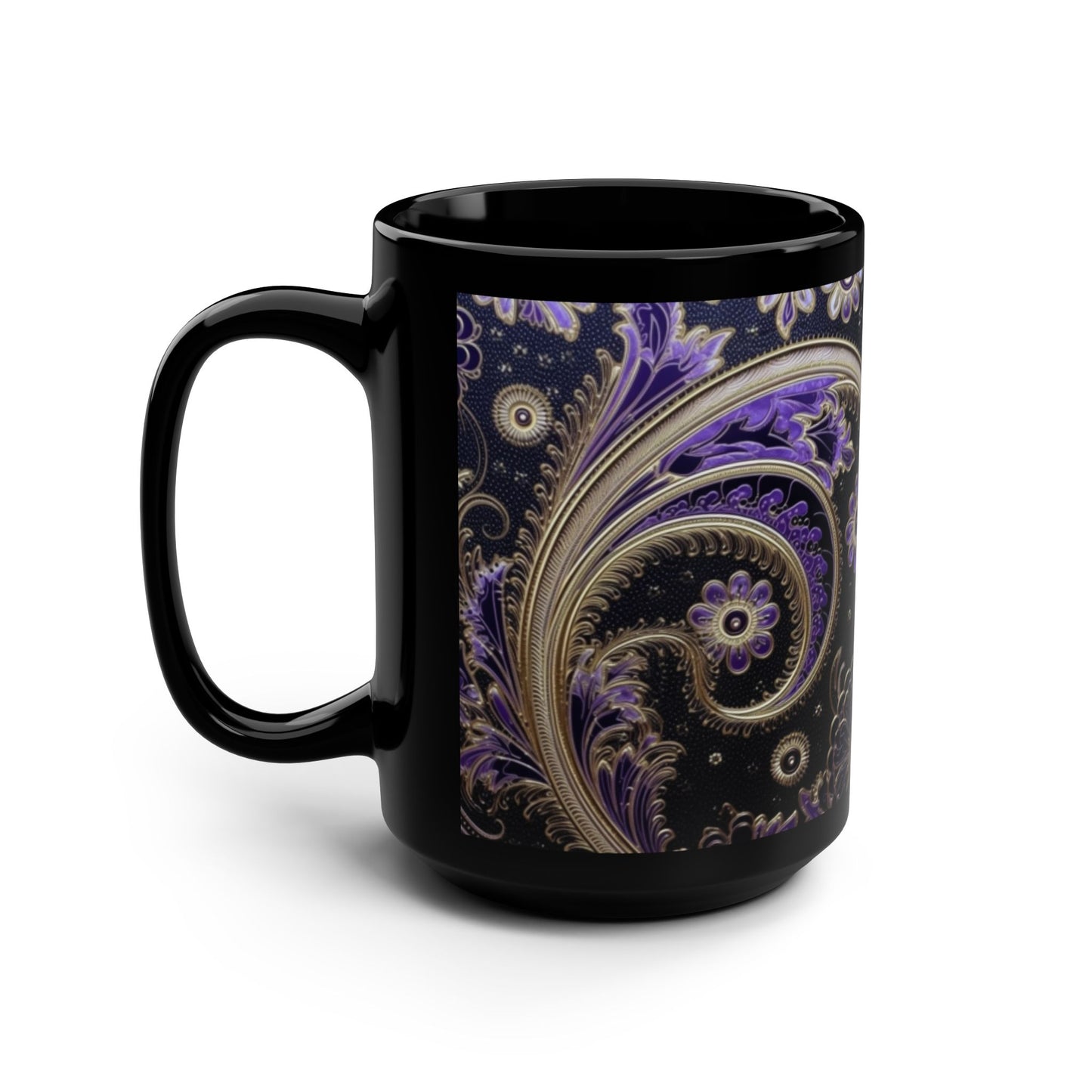 Paisley print ceramic coffee mug Hot beverage casual soup mug keep the street life alive with a morning cup of coffee graffiti regal style