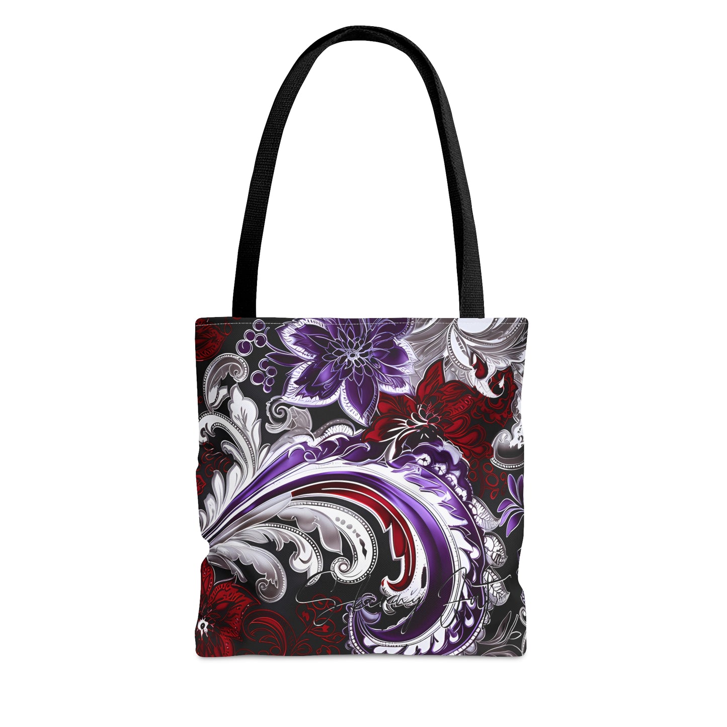 shoppers tote bag purple red regal paisley inspired Watercolour design abstract art tote bag creative fashion gift for teen artist fashion