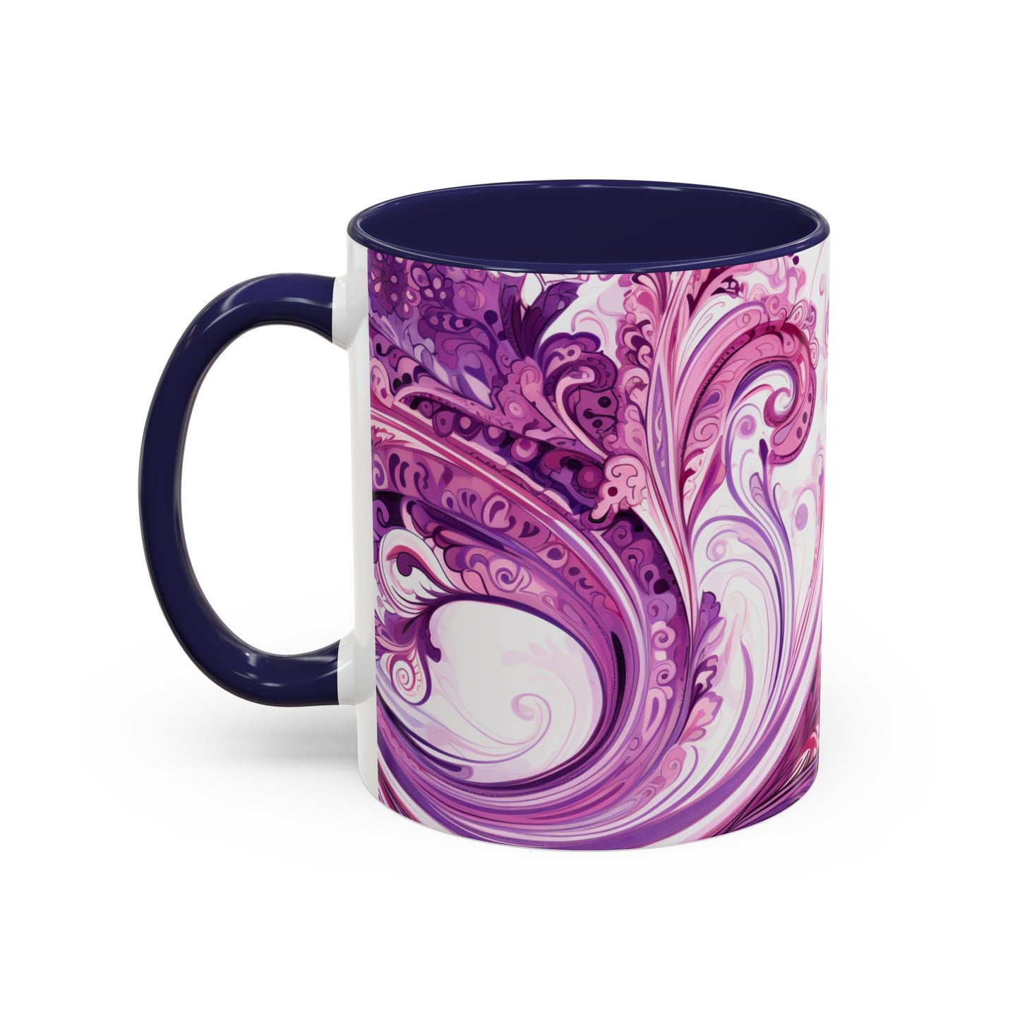 Coffee mug Paisley print ceramic Hot beverage casual soup cup keep the caffeine life alive with a morning drink of coffee regal style 11oz