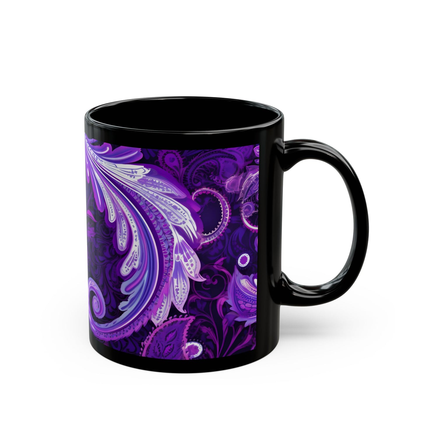 Coffee mug Paisley print ceramic Hot beverage casual soup cup keep the caffeine life alive with a morning drink of coffee regal style 11oz