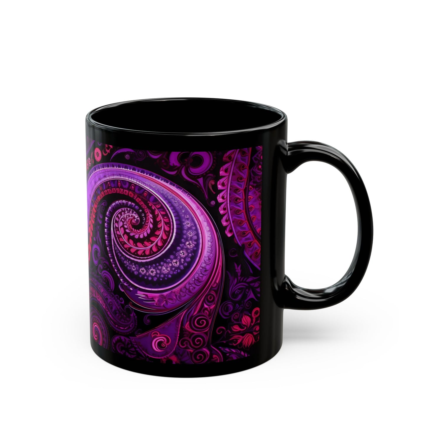 Coffee mug Paisley print ceramic Hot beverage casual soup cup keep the caffeine life alive with a morning drink of coffee regal style 11oz