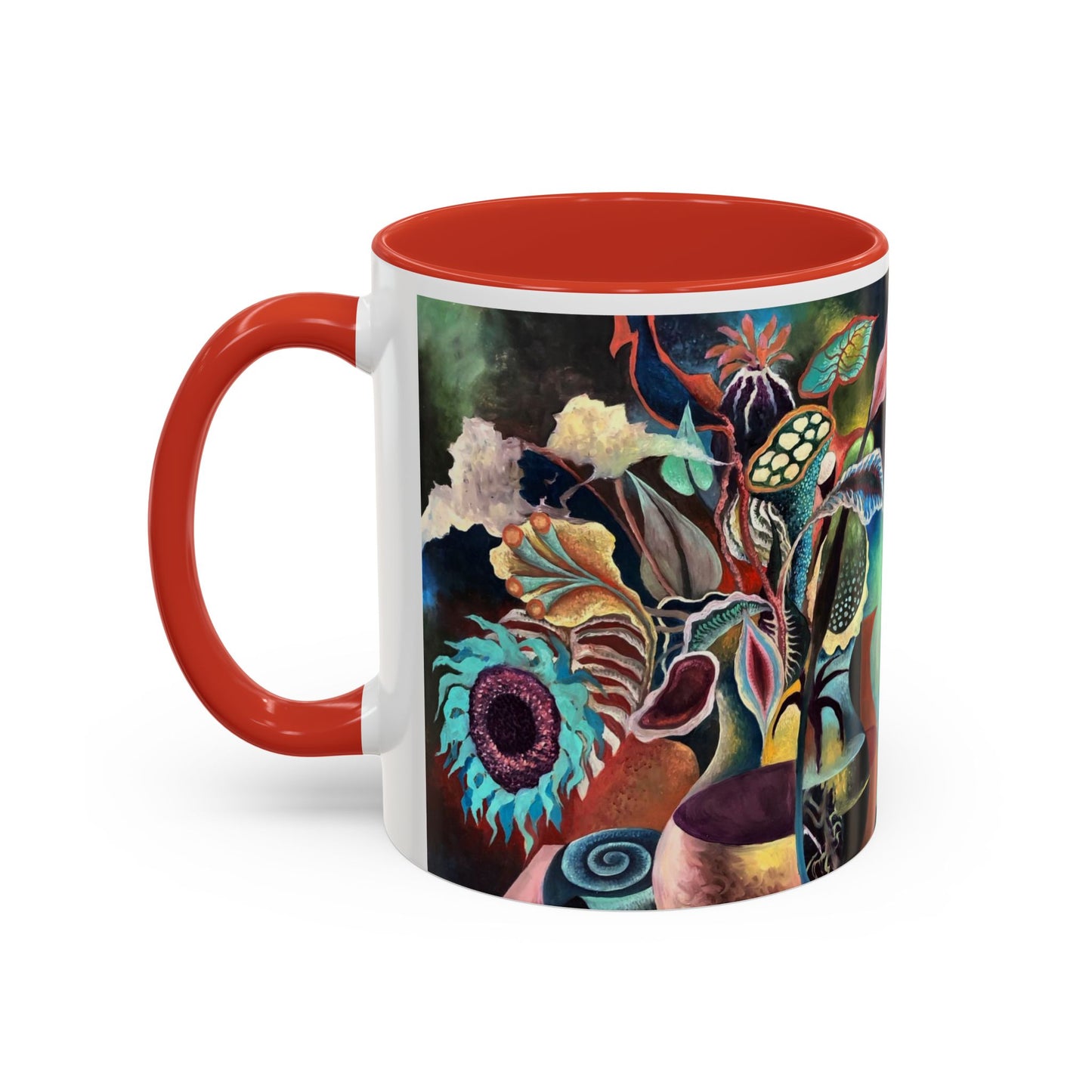 Flower print ceramic coffee mug 11 oz Hot beverage casual soup mug keep the street life alive with a morning cup of coffee graffiti style