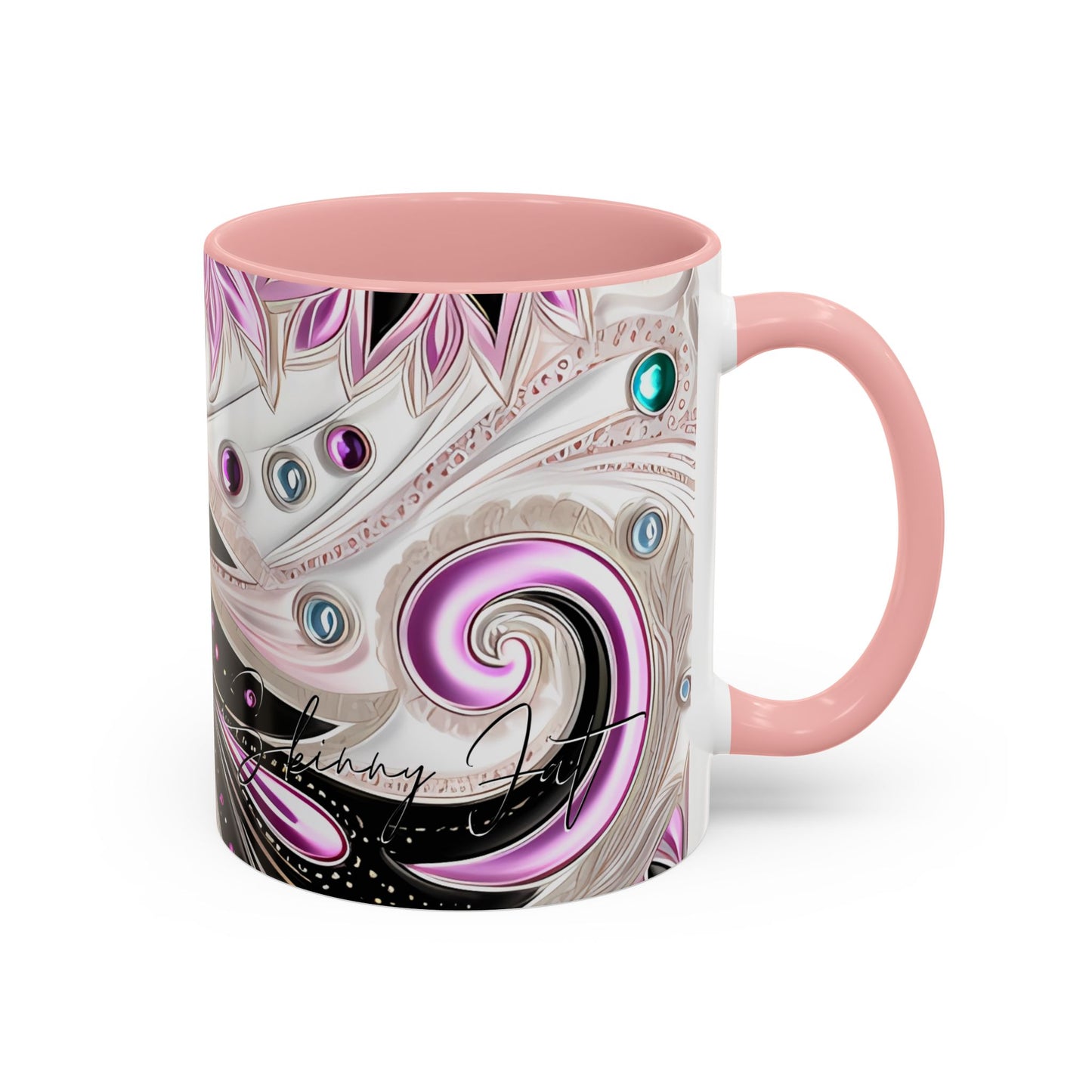 Coffee mug Paisley print ceramic Hot beverage casual soup cup keep the caffeine life alive with a morning drink of coffee regal style 11oz