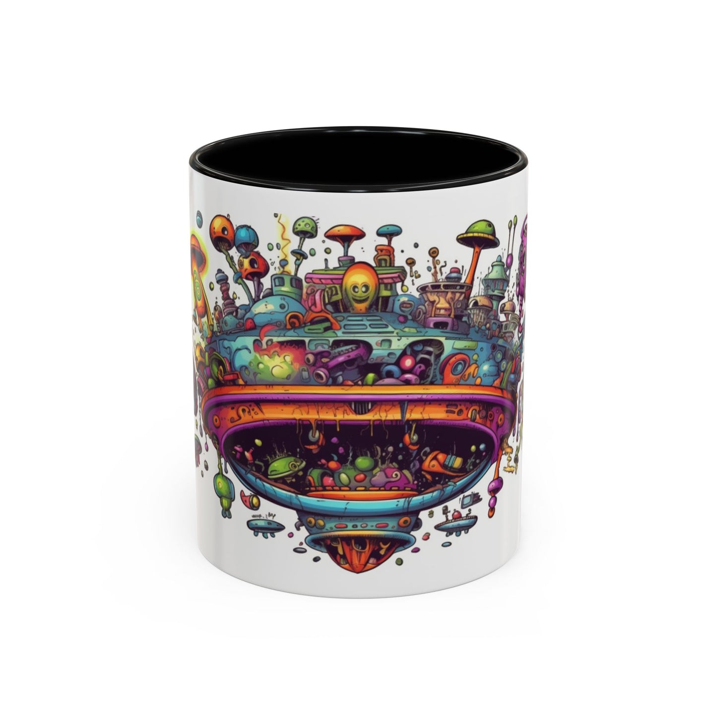 Graffiti print ceramic coffee mug Hot beverage casual soup mug keep the street life alive with a morning cup of coffee graffiti style 11oz