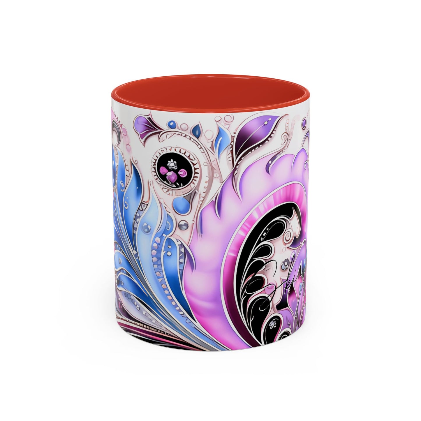 Coffee mug Paisley print ceramic Hot beverage casual soup cup keep the caffeine life alive with a morning drink of coffee regal style 11oz