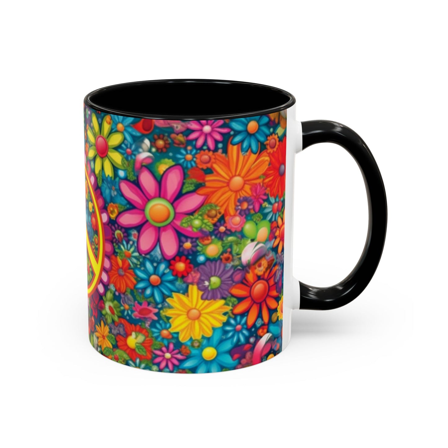 Peaceful print ceramic coffee mug Hot beverage casual soup cup keep the caffeine life alive with a morning cup of coffee regal style 11oz