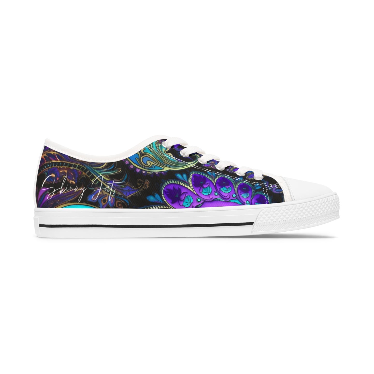 Womens Low Top abstract art print shoe low top abstract art shoes artistic sneaker abstract pattern unique footwear paisley abstract design