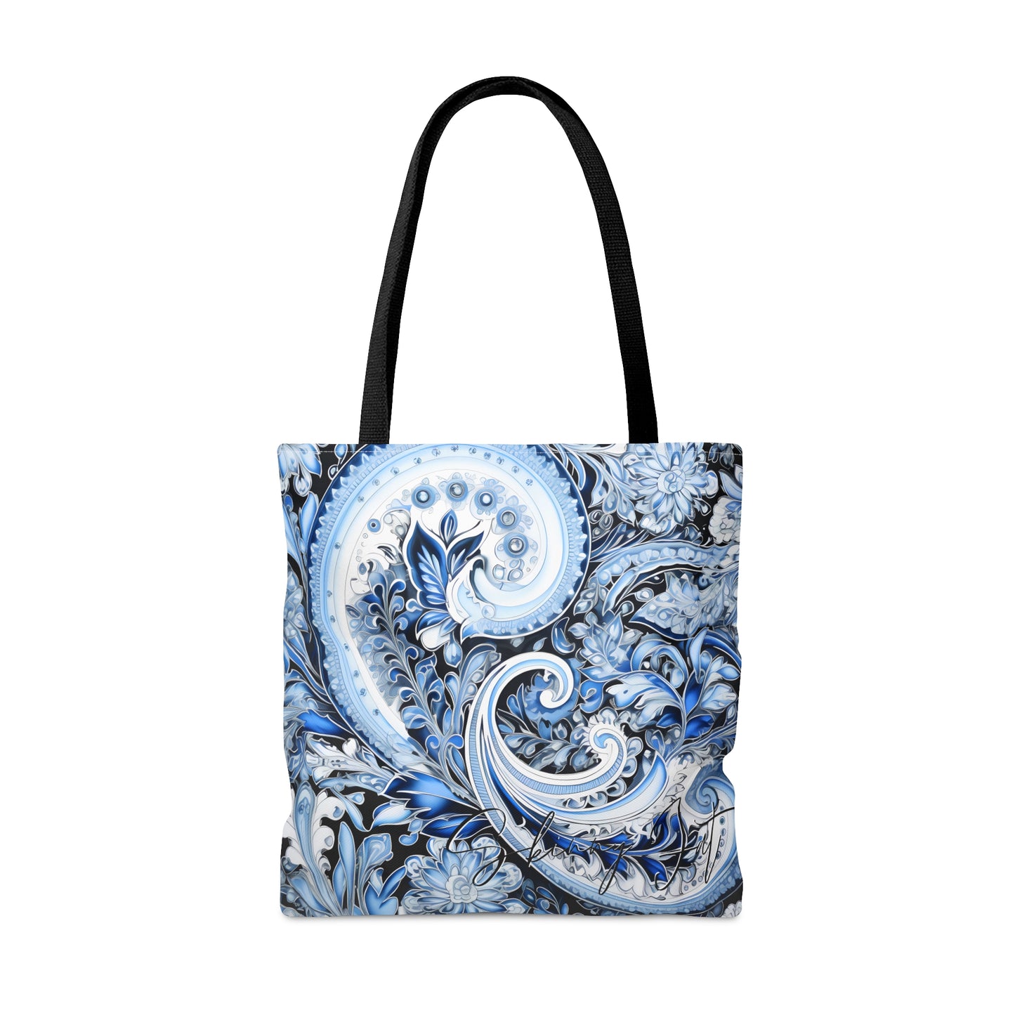 Artistic tote bag purple blue regal paisley inspired Watercolour design abstract art tote bag creative fashion gift for teen artist fashion