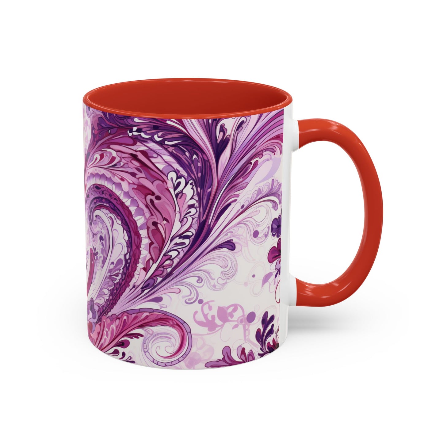 Coffee mug Paisley print ceramic Hot beverage casual soup cup keep the caffeine life alive with a morning drink of coffee regal style 11oz