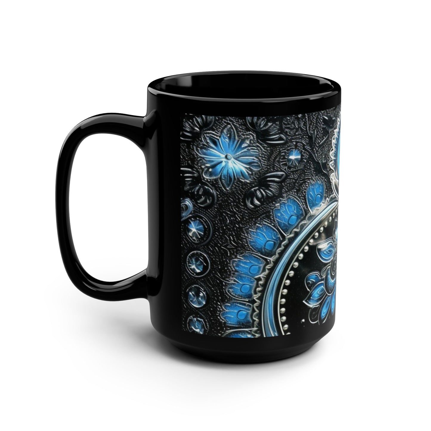 coffee mug Paisley print ceramic  Hot beverage casual soup cup keep the caffeine life alive with a morning cup of coffee regal style 15oz