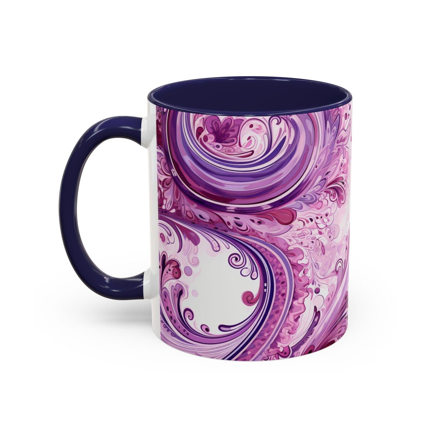 Coffee mug Paisley print ceramic Hot beverage casual soup cup keep the caffeine life alive with a morning drink of coffee regal style 11oz