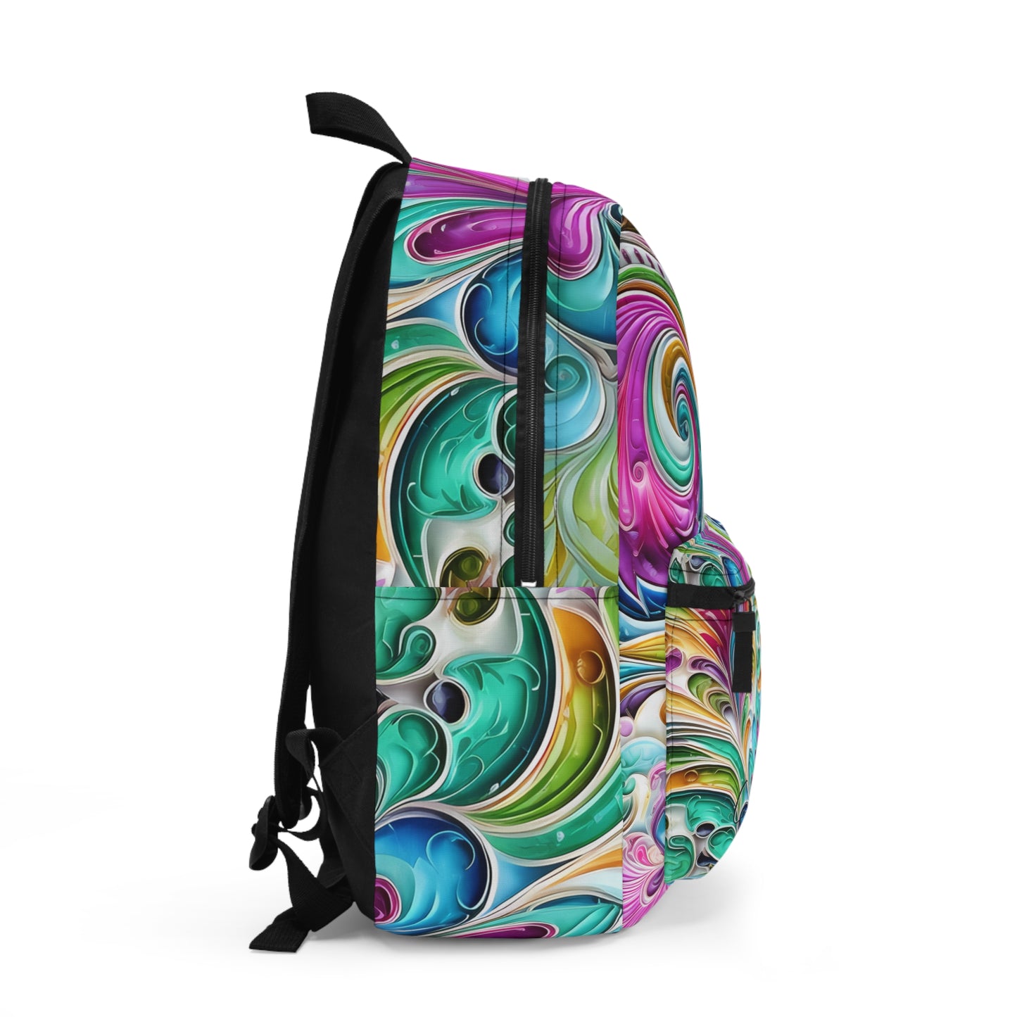 Student backpack bag paisley inspired Watercolour inspired design abstract art shoulder bag art tote creative fashion artist fashion makeup