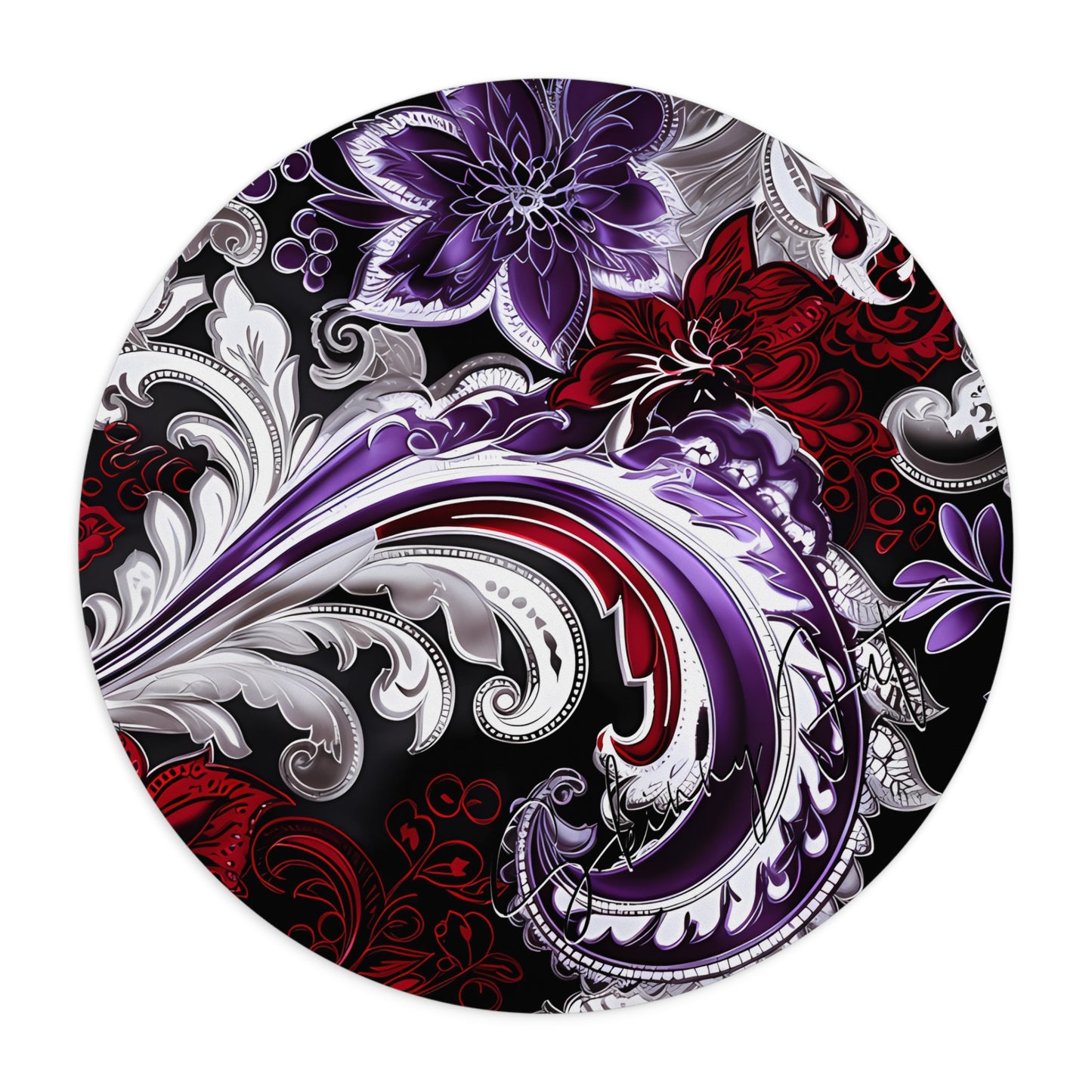 Mouse pad with Ai graphic printed image on circle style gift of Cosmic Creations AI-Infused Circle Mouse Pad gift Captivating Graphic Print