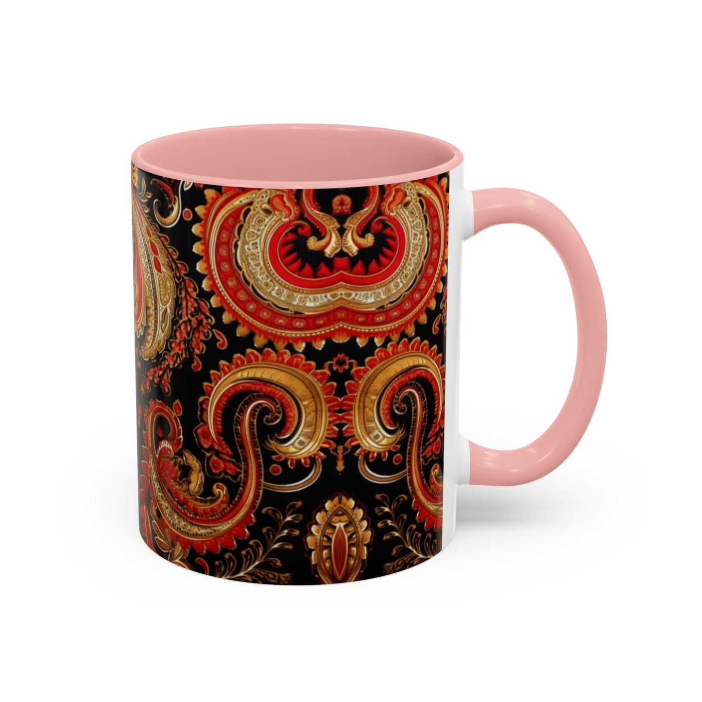 Paisley print ceramic coffee mug Hot beverage soup mug keep the street life alive with a morning cup of coffee graffiti regal style 11oz