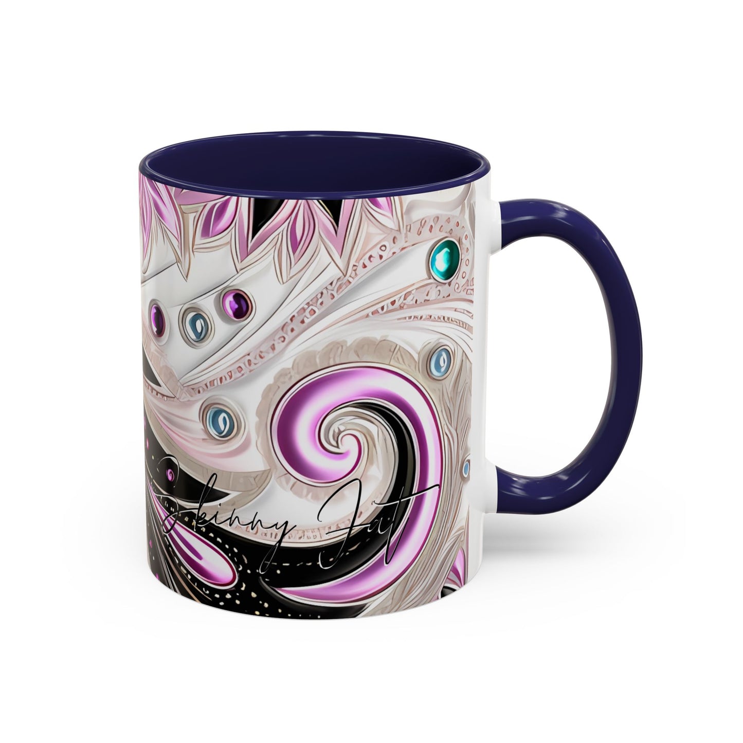 Coffee mug Paisley print ceramic Hot beverage casual soup cup keep the caffeine life alive with a morning drink of coffee regal style 11oz