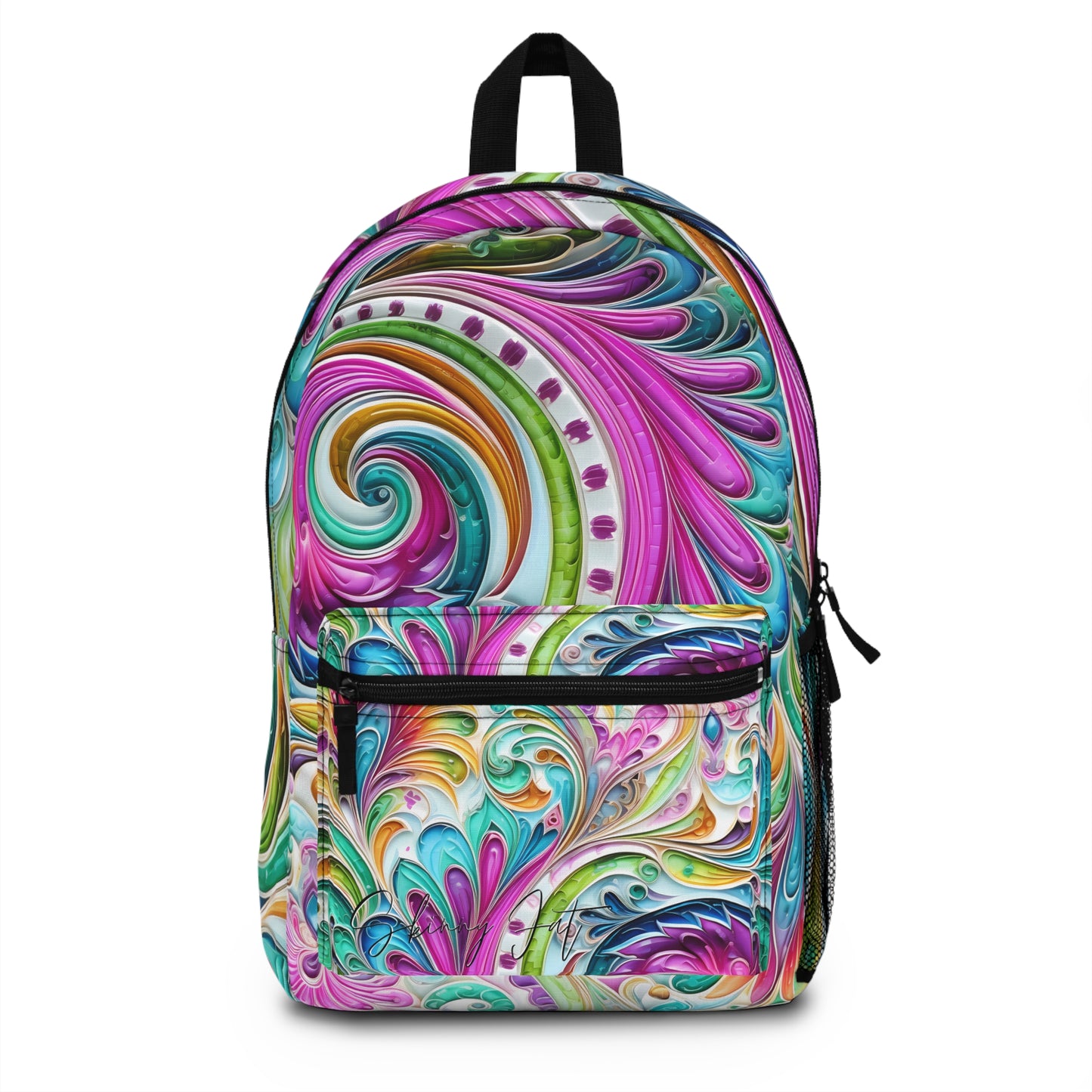 Student backpack bag paisley inspired Watercolour inspired design abstract art shoulder bag art tote creative fashion artist fashion makeup