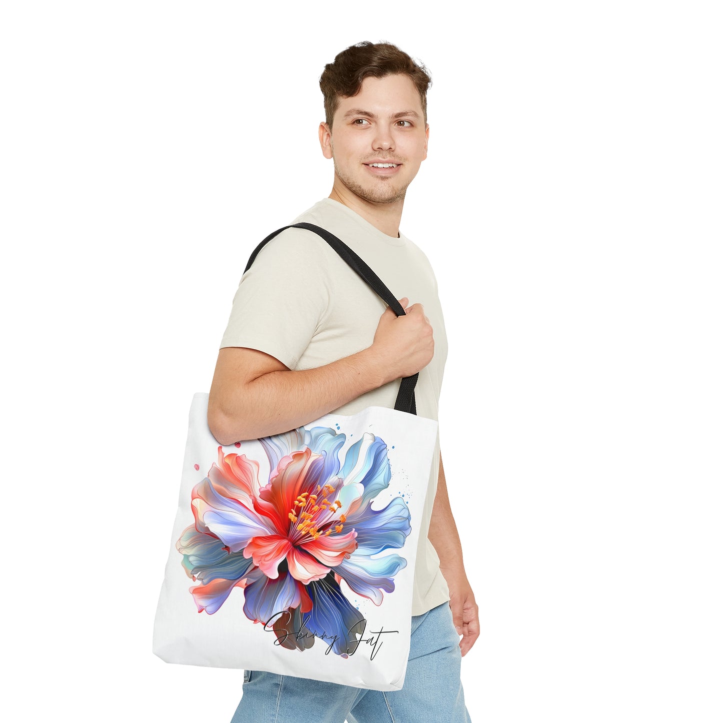 Floral tote bag ai graphic inspired snack pack tote stylish tote bag for travel cool shopping bag casual carrying tote