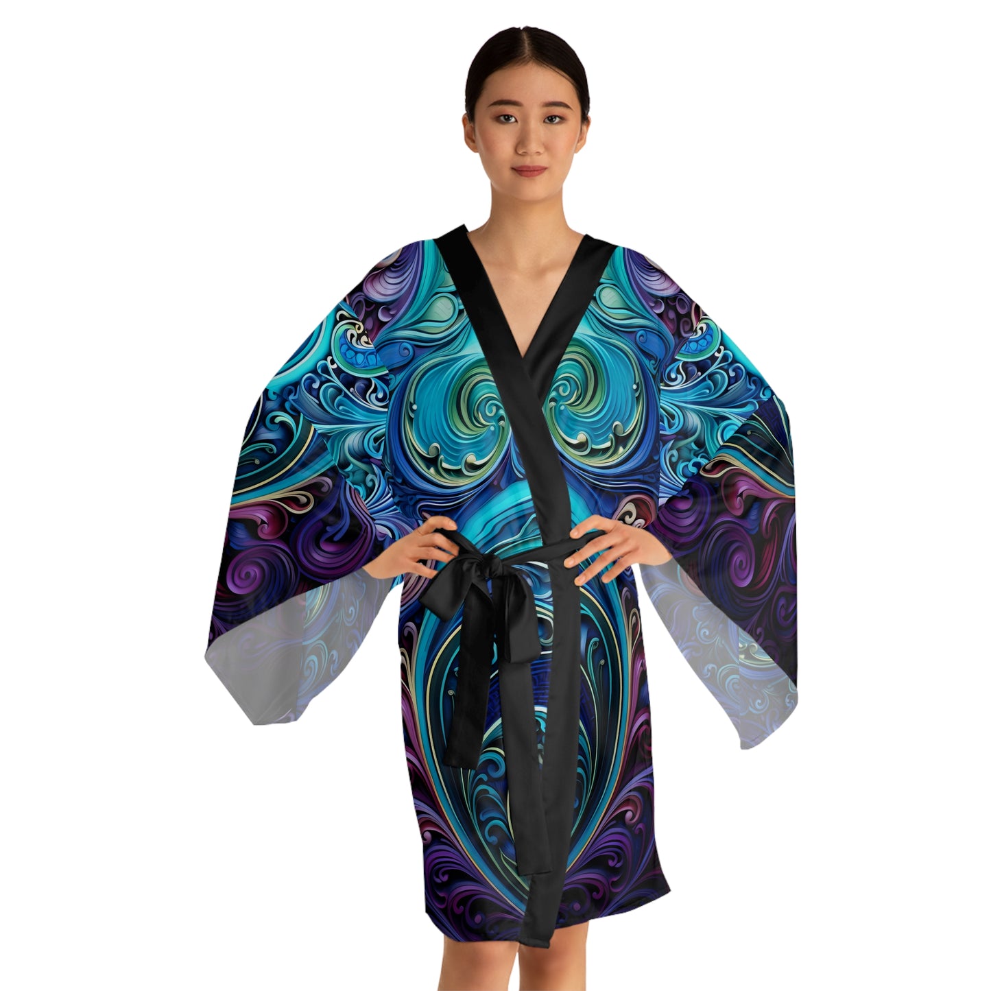 Womens kimono boho cover up breathable summer fashion light weight bohemian chic outer wear, lounge wear wrap japanese style cardigan