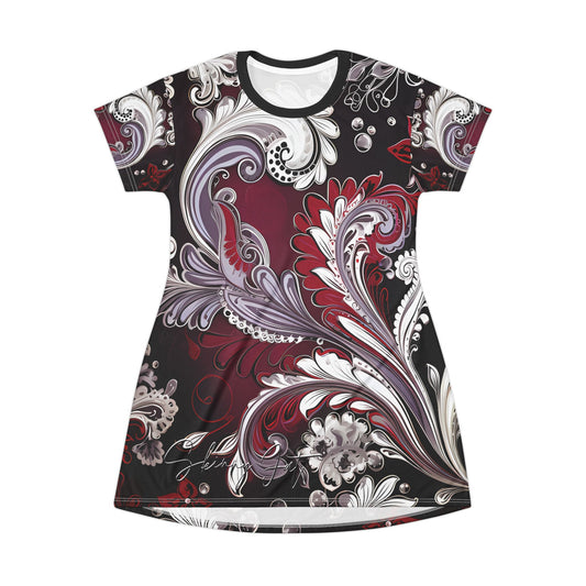 Dress T pjamas comfortable breathable paisley regal design leisure wear Spring T love of butterflies spring Feminine wear casual womens wear