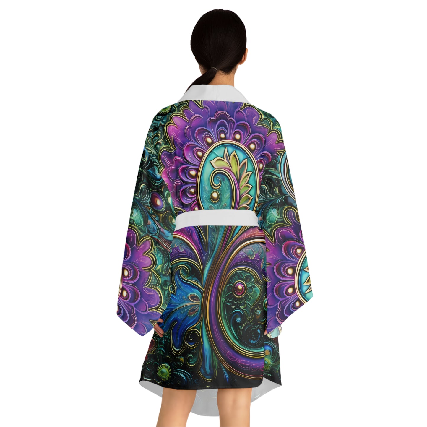 Womens kimono comfortable breathable paisley design leisure wear Spring kimono love of a regal spring Feminine wear casual womens wea