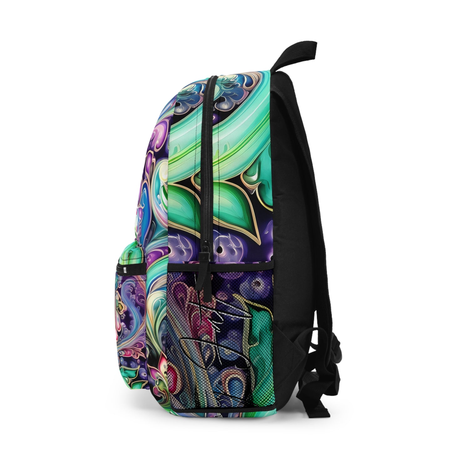 Student backpack bag paisley inspired Watercolour inspired design abstract art shoulder bag art tote creative fashion artist fashion makeup