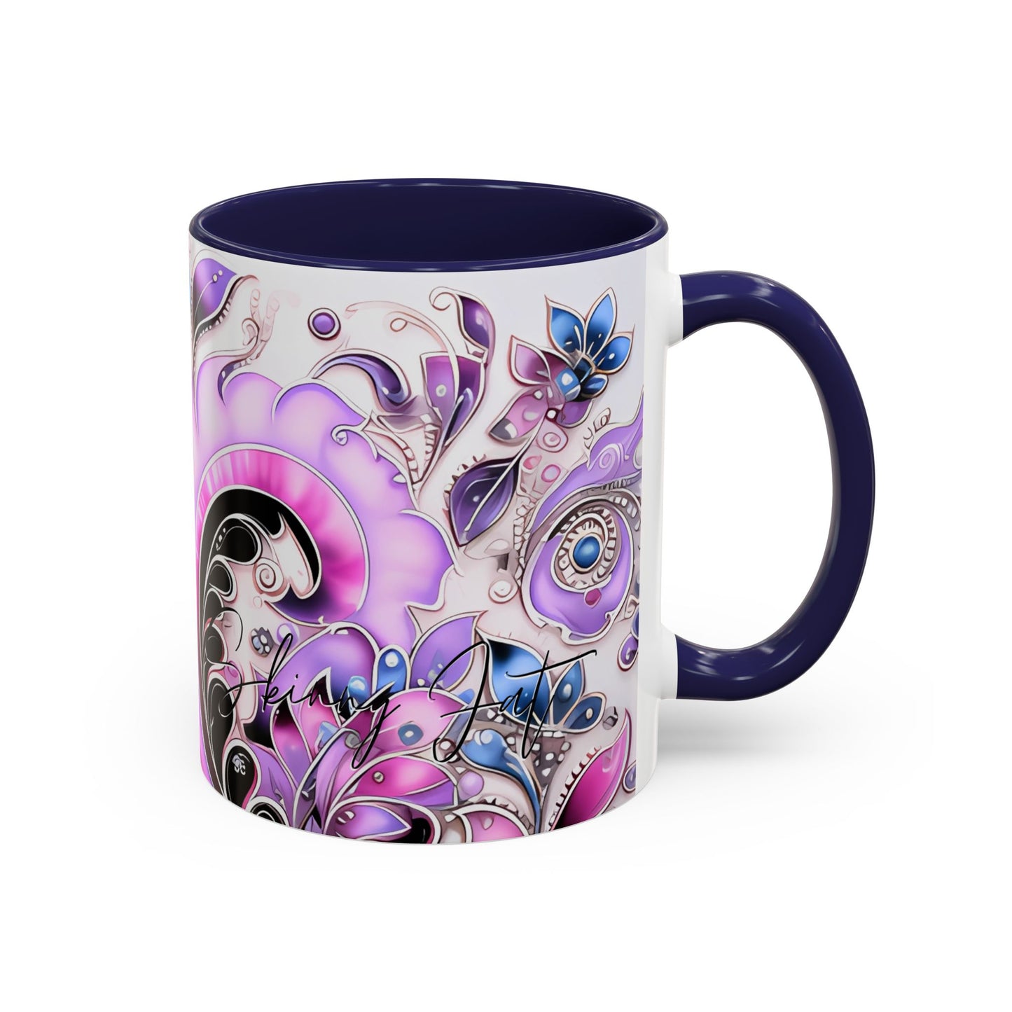 Coffee mug Paisley print ceramic Hot beverage casual soup cup keep the caffeine life alive with a morning drink of coffee regal style 11oz