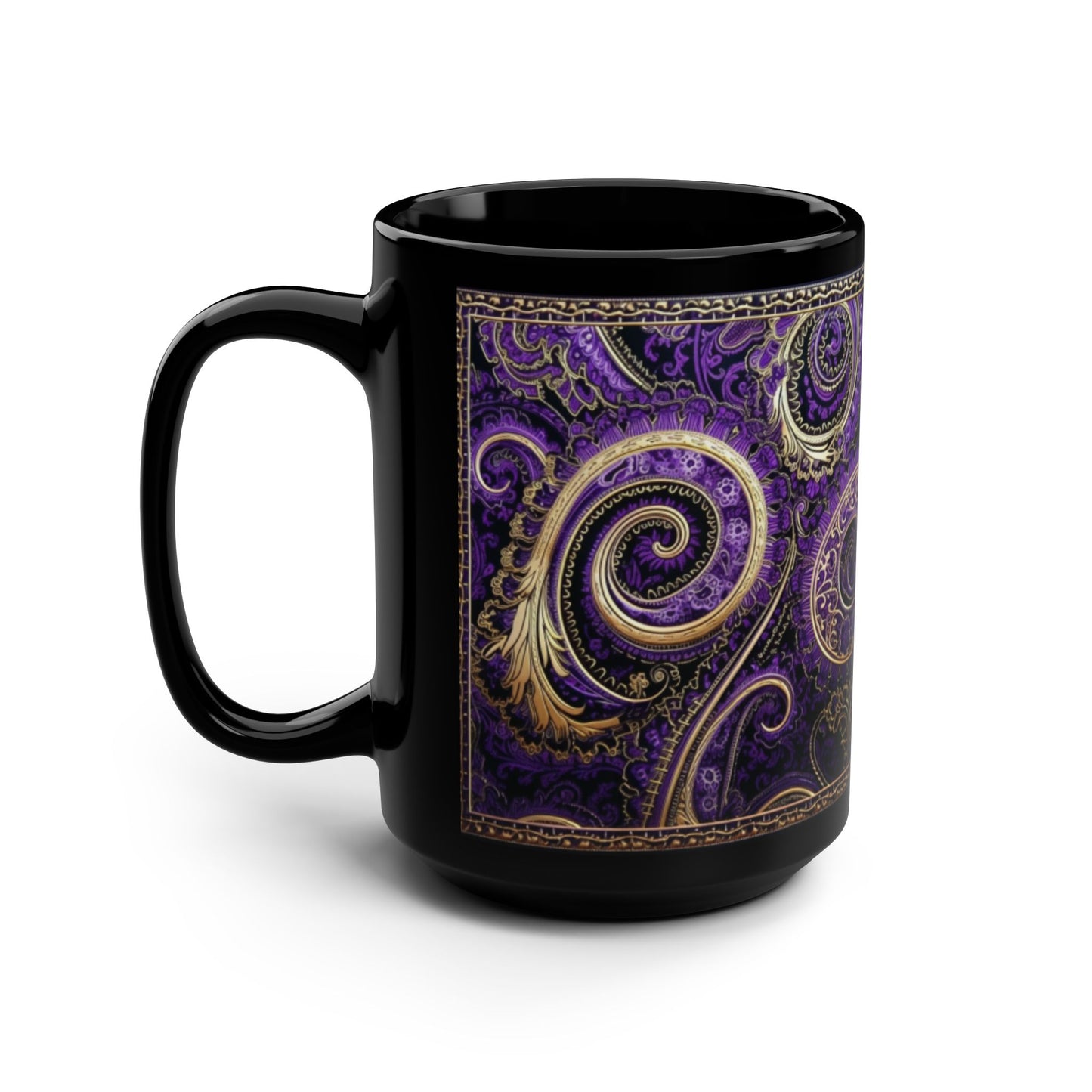 Paisley print ceramic coffee mug Hot beverage casual soup mug keep the street life alive with a morning cup of coffee graffiti regal style