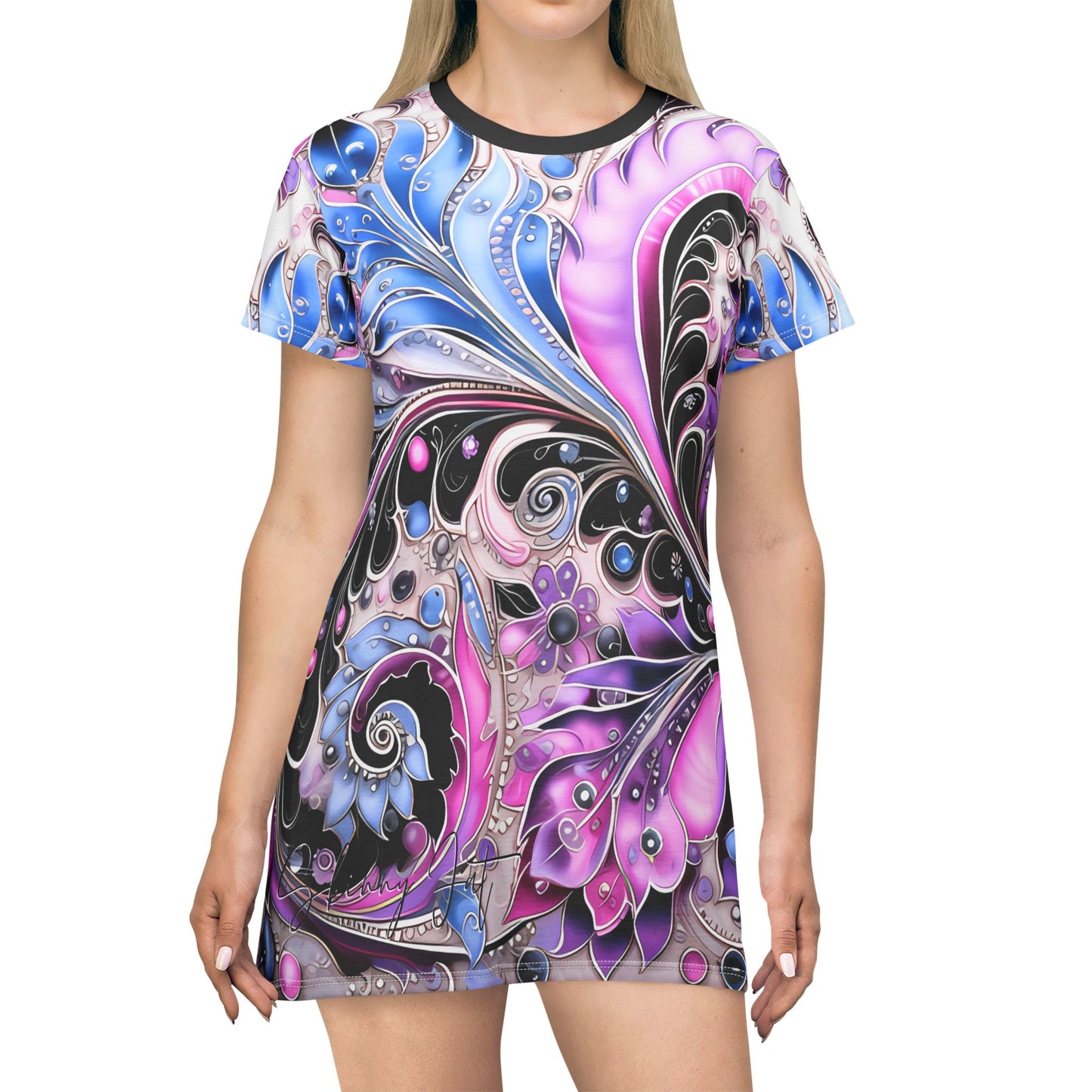 Spring dress T comfortable breathable paisley regal design leisure wear Spring T love of butterflies spring Feminine wear casual womens wear