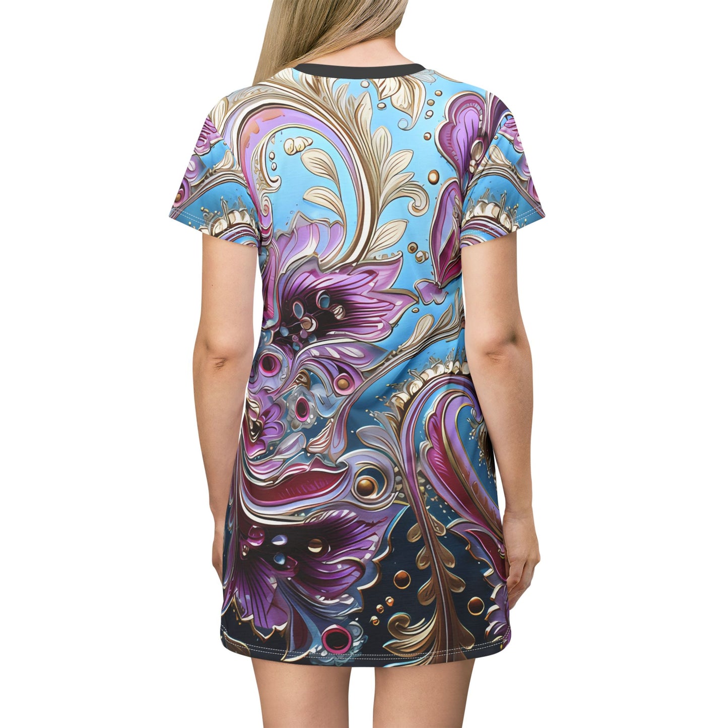 Dress T pyjamas comfortable breathable paisley regal design leisure wear dress T love of butterflies spring Feminine wear casual womens wear