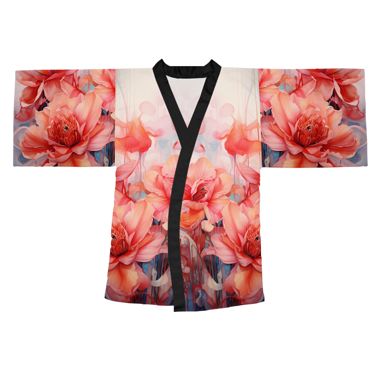 Womens kimono comfortable breathable flower design leisure wear Spring kimono love of a regal spring Feminine wear casual womens wear