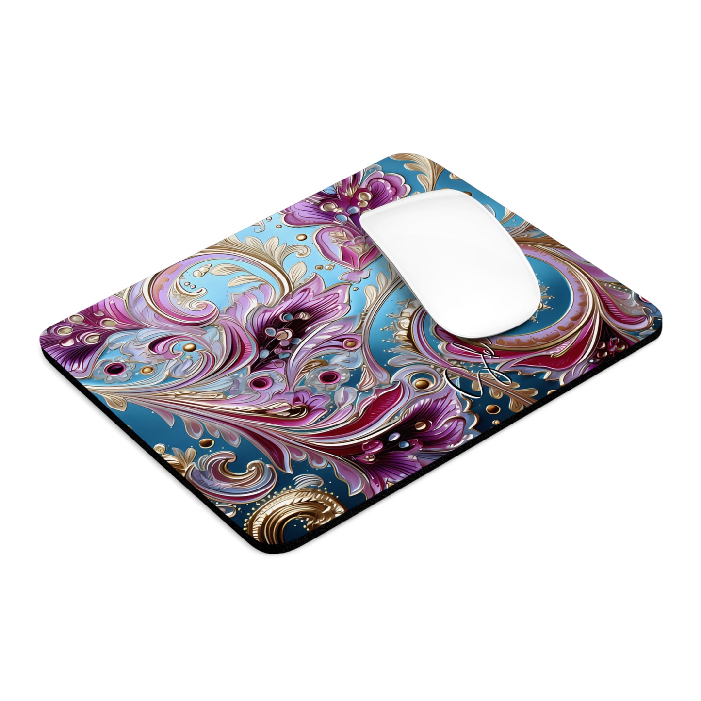 Mouse pad with Ai graphic printed image on circle style gift of Cosmic Creations AI-Infused Circle Mouse Pad gift Captivating Graphic Print