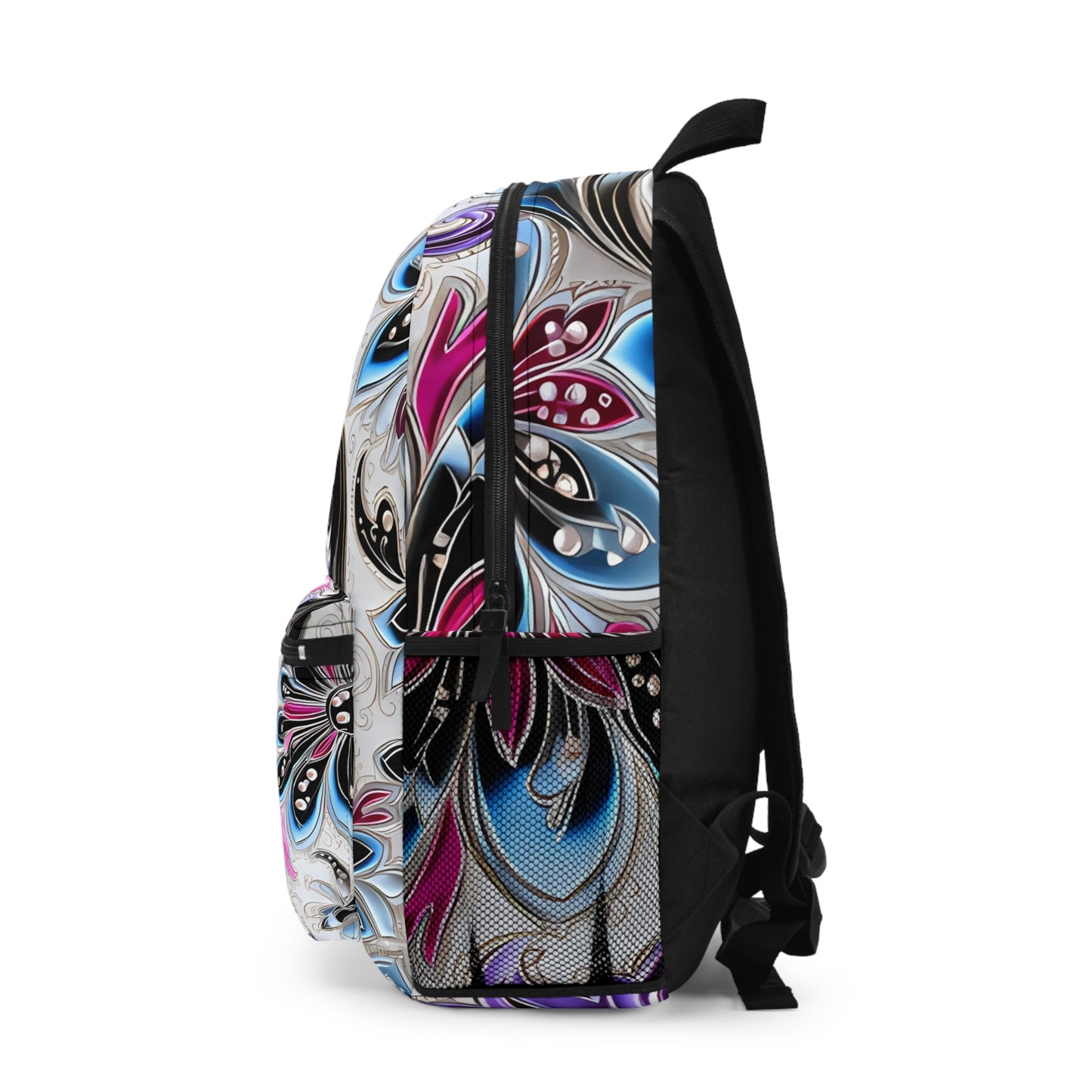 Student backpack bag paisley inspired Watercolour inspired design abstract art shoulder bag art tote creative fashion artist fashion makeup