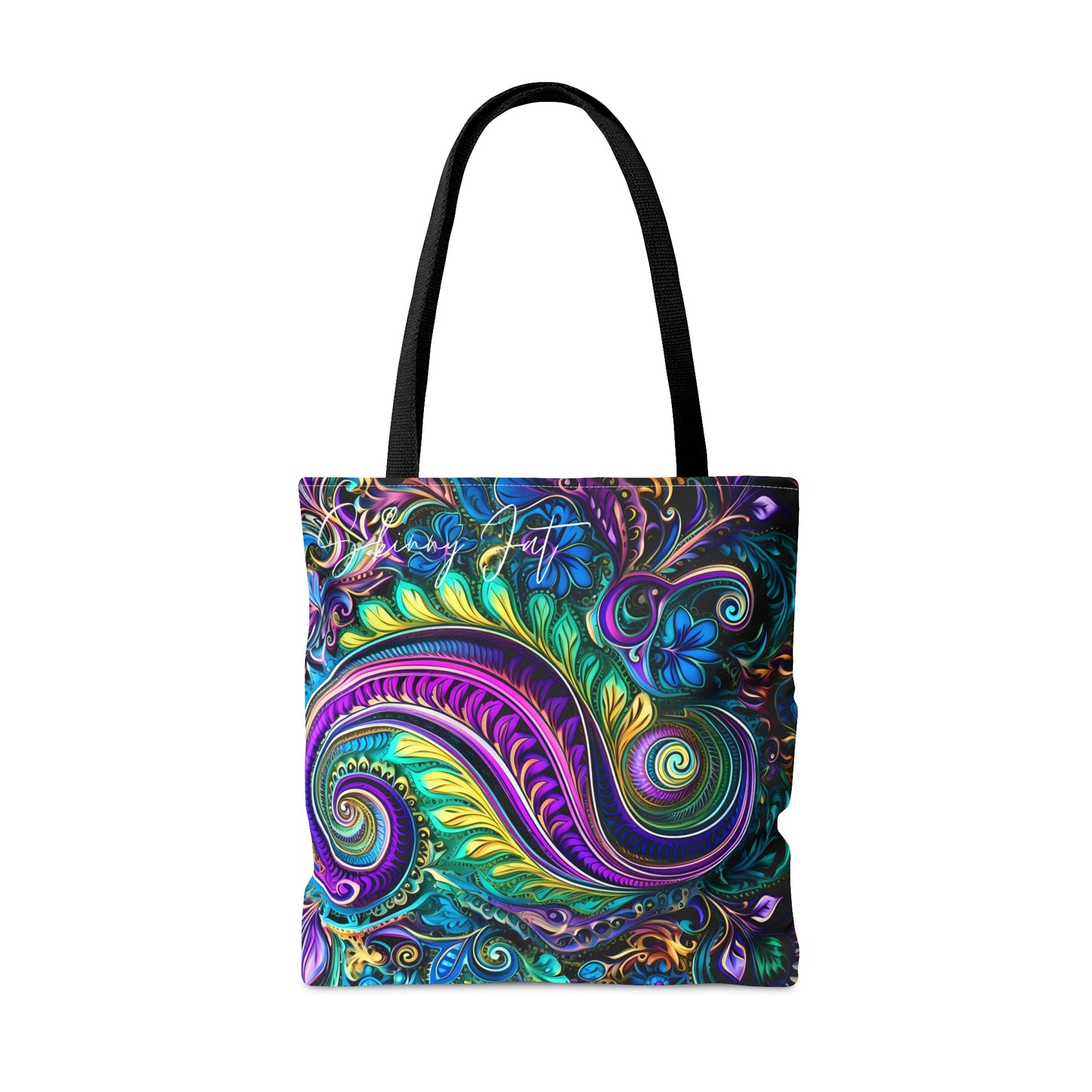 Artistic tote bag purple green regal paisley inspired Watercolour design abstract art tote bag creative fashion gift for teen artist fashion