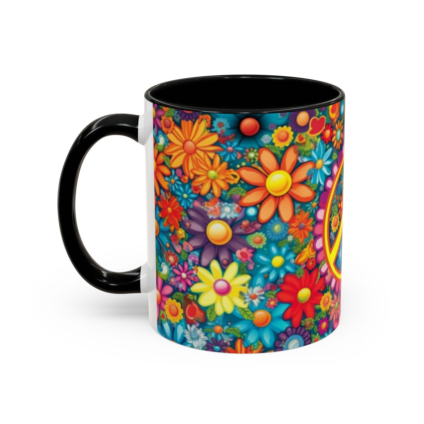 Peaceful print ceramic coffee mug Hot beverage casual soup cup keep the caffeine life alive with a morning cup of coffee regal style 11oz