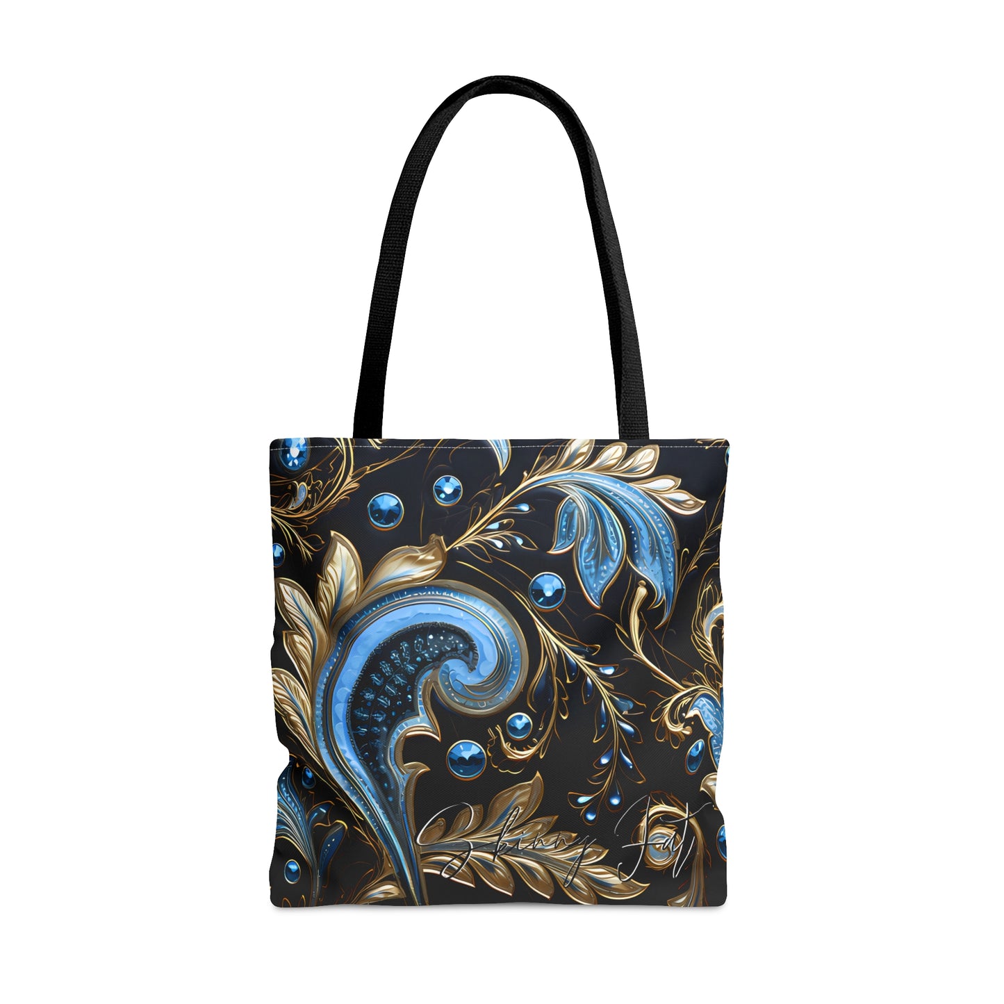 tote bag with a artistic  blue regal paisley inspired Watercolour design abstract art tote bag creative fashion gift for teen artist fashion