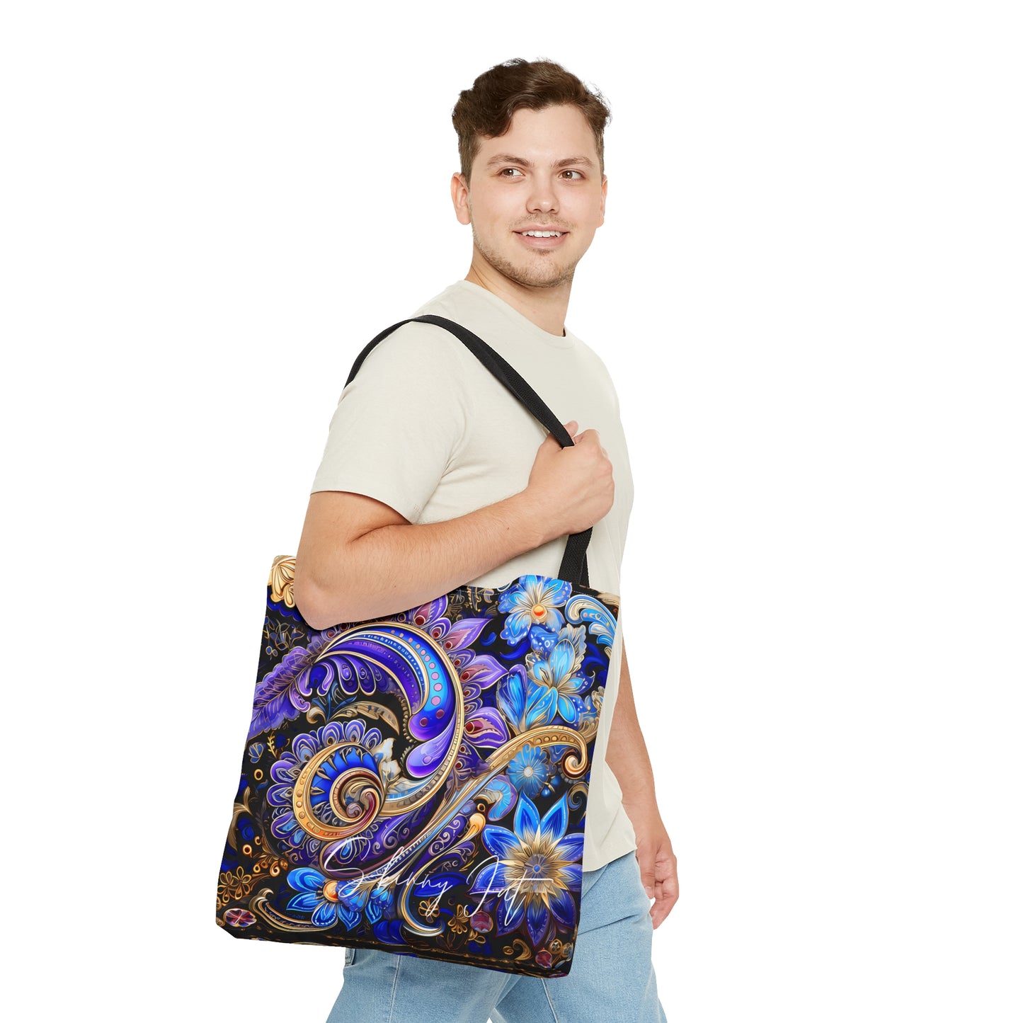 Tote bag featureing a beautiful flower image on both sides perfect for nature lovers gift and those who appreciate the beauty of flowers