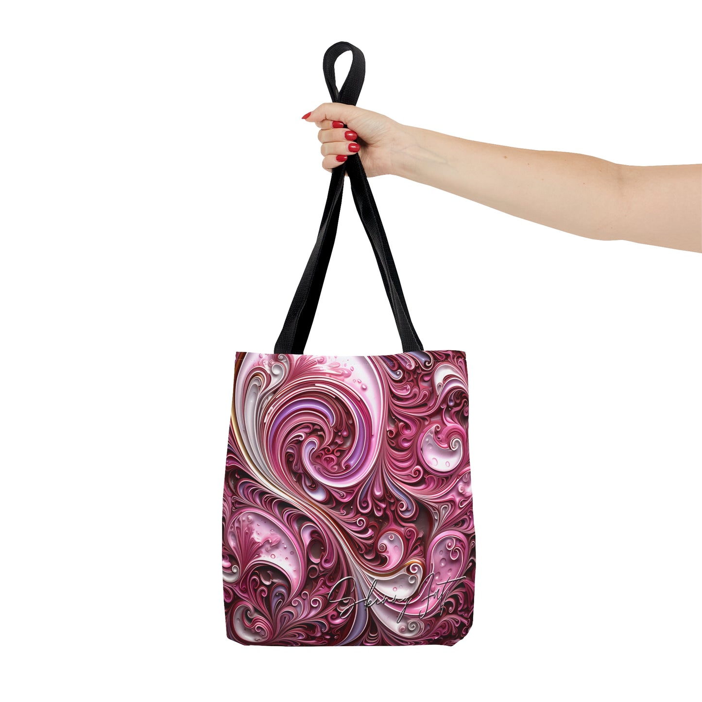 shoppers tote bag pink infusion regal paisley inspired Watercolour design abstract art tote bag creative fashion gift, teen artist fashion