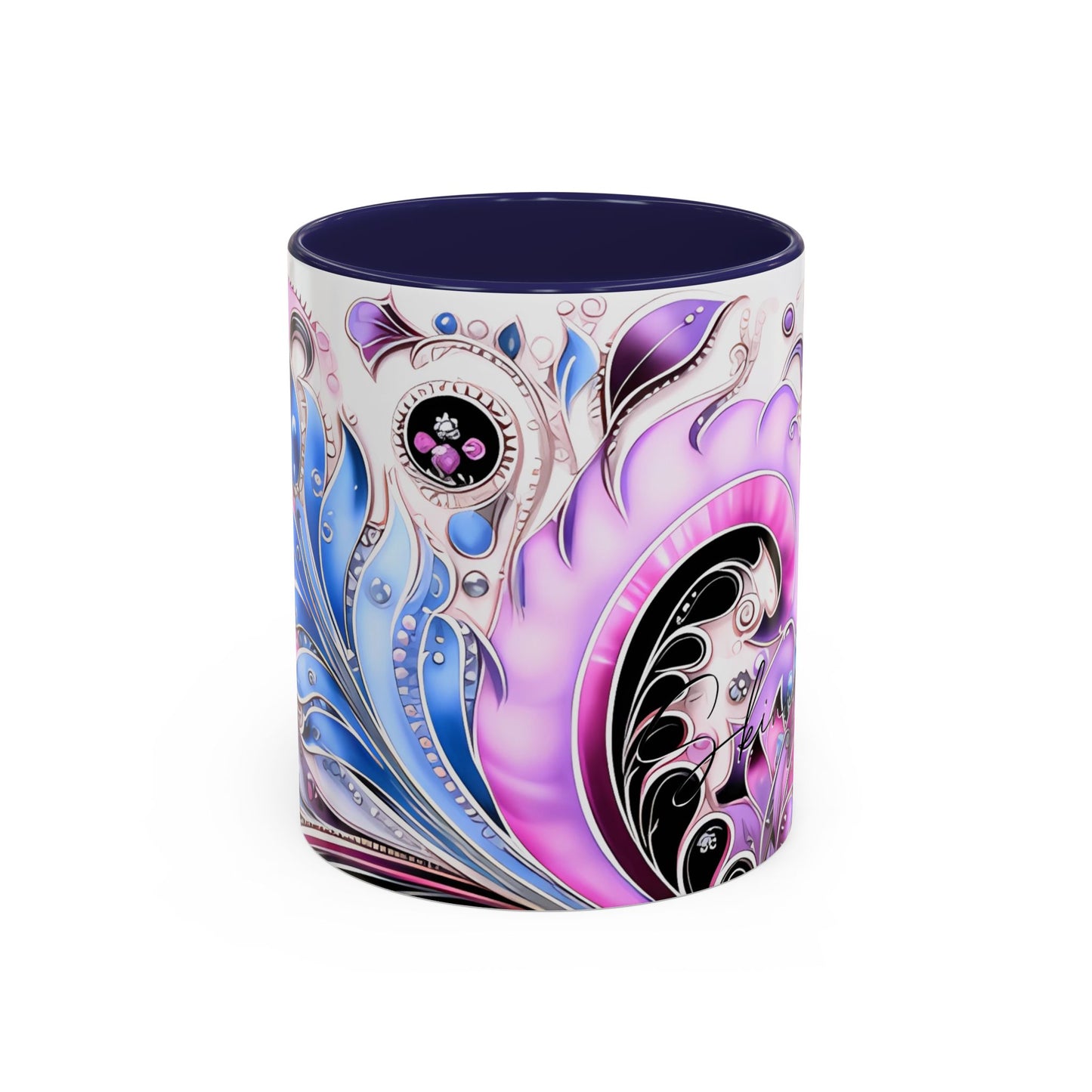 Coffee mug Paisley print ceramic Hot beverage casual soup cup keep the caffeine life alive with a morning drink of coffee regal style 11oz