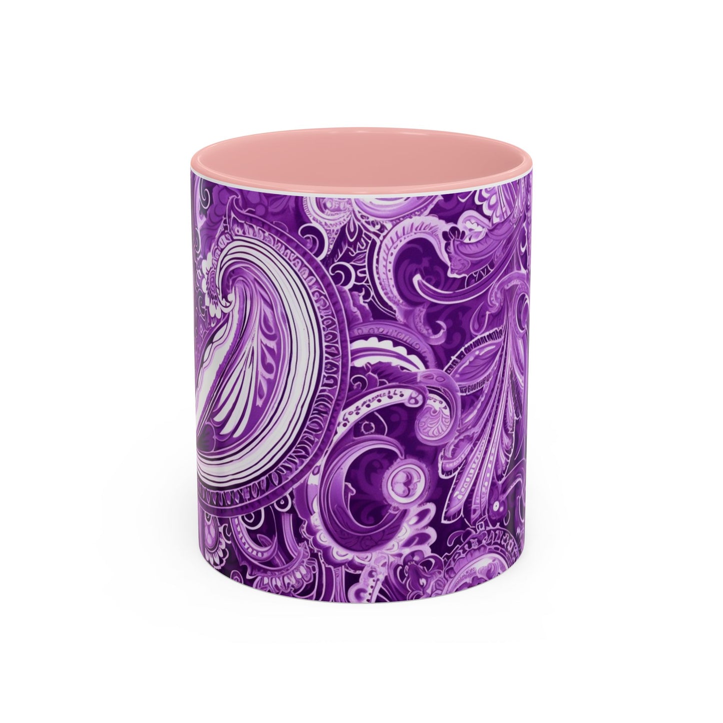 Coffee mug Paisley print ceramic Hot beverage casual soup cup keep the caffeine life alive with a morning drink of coffee regal style 11oz