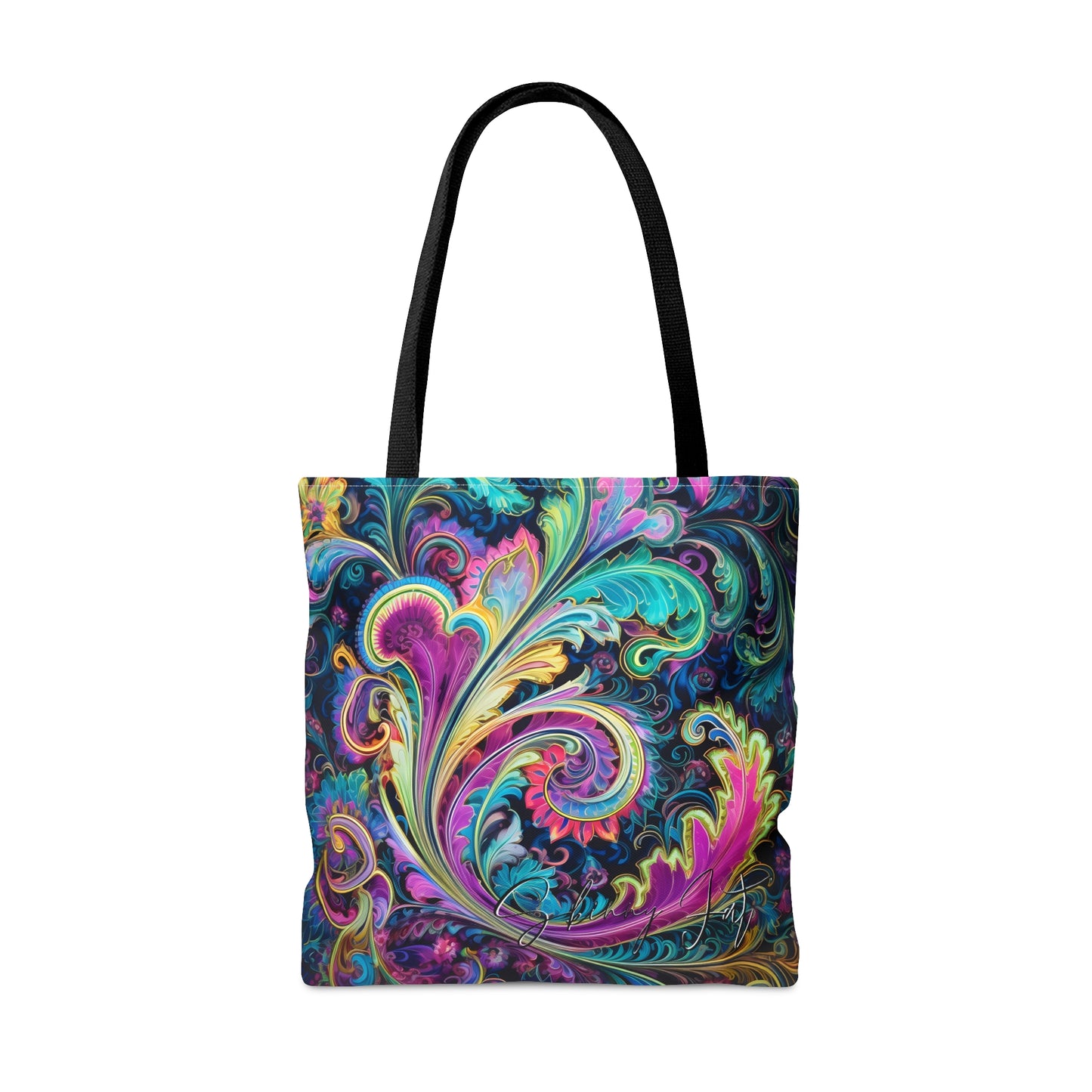 Artistic tote bag purple blue regal paisley inspired Watercolour design abstract art tote bag creative fashion gift for teen artist fashion