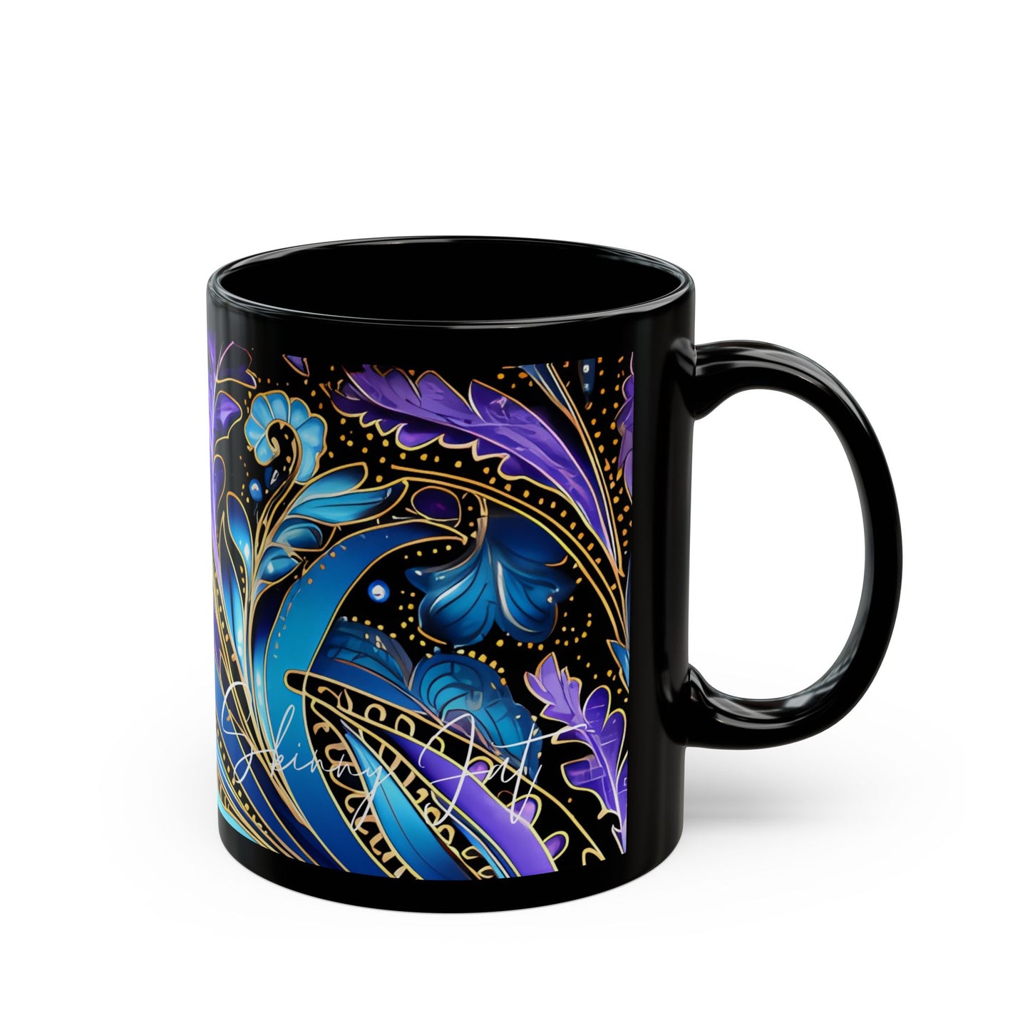 Coffee mug Paisley print ceramic Hot beverage casual soup cup keep the caffeine life alive with a morning drink of coffee regal style 11 oz