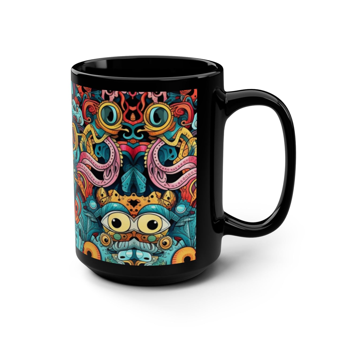 Graffiti print ceramic coffee mug Hot beverage casual soup mug keep the street life alive with a morning cup of coffee graffiti style 15oz