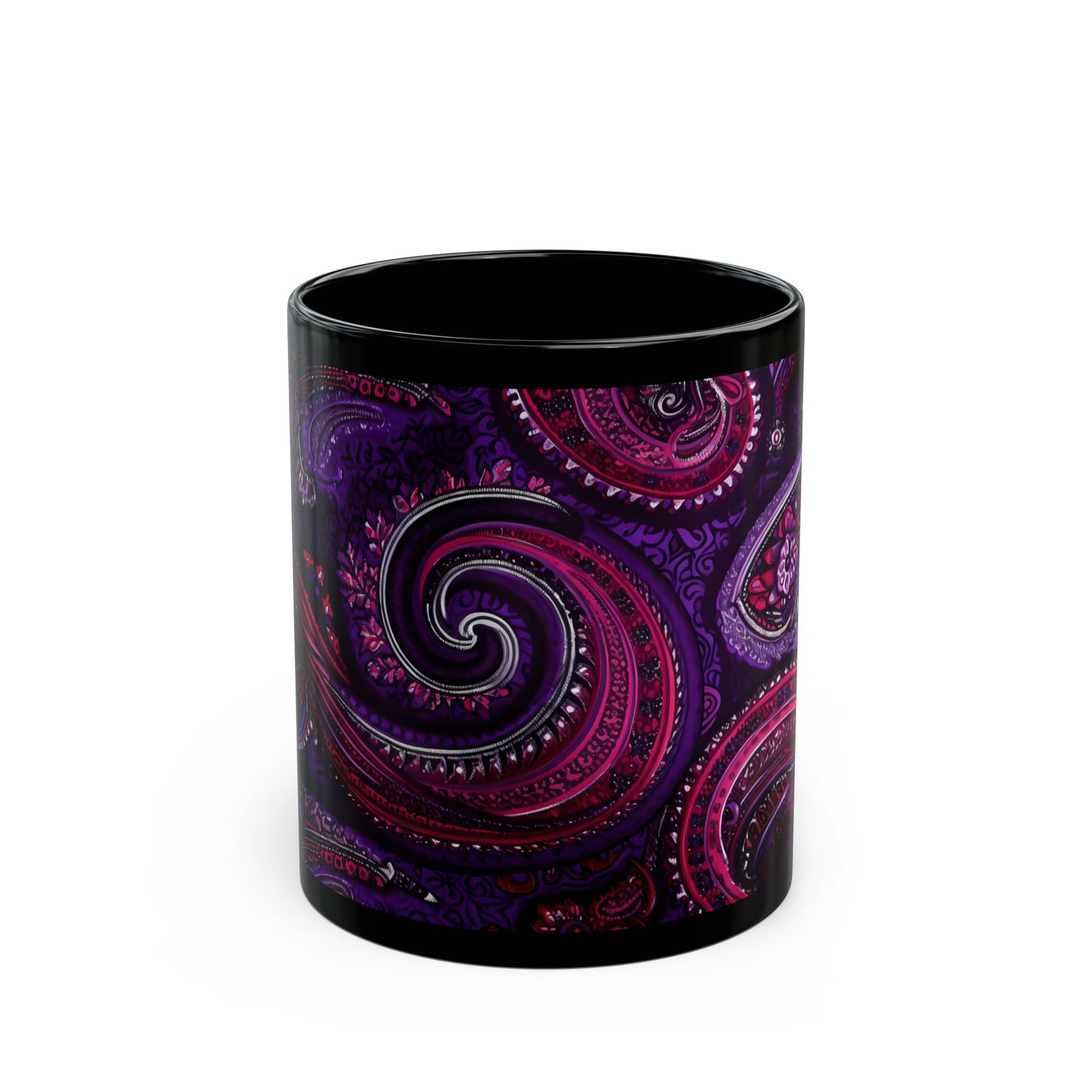 Coffee mug Paisley print ceramic Hot beverage casual soup cup keep the caffeine life alive with a morning drink of coffee regal style 11oz